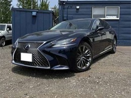 レクサス LS 500h バージョンL 4WD 紺メタ マクレビ サンルーフ 白革シート