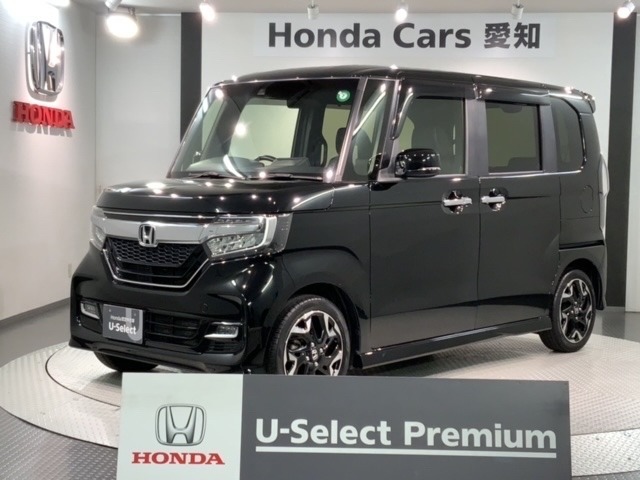 全国納車可 第三者機関証明書付 2年保証 ナビVXM-214VFi フルセグ Rカメラ CD録音 BTオ-ディオ DVD シ-トヒ-タ- ETC LEDライト 両側電動ドア VSA装備のN-BOXカスタム GLターボホンダセンシング入庫！