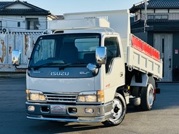 いすゞ エルフ 4.8 ダンプ フルフラットロー ディーゼル 3tダンプKYOKUTOワンオーナー　ロックピン