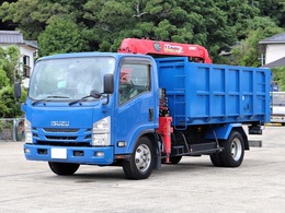 いすゞ エルフ 4t 深ダンプ 3段クレーン付 ラジコン 土砂禁 TKG-NPR85YN