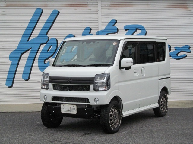 R6年7月エブリィ　PZターボ4WD　デュアルカメラブレーキサポート　SDナビTV・ドライブレコ-ダー・ETC・プラスラインF・Rバンパー・マフラー・14inアルミ・リフトUP☆社外パーツ多数☆