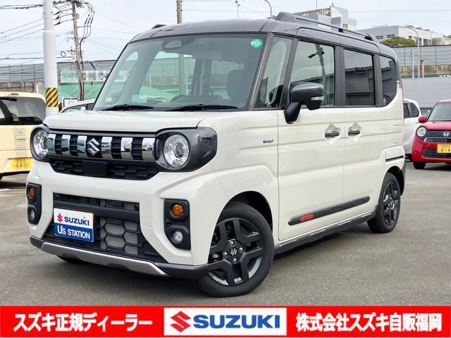 【令和6年式】ソフトベージュ・ガンメタ2トーン。 タント・N-BOXをお探しの方！SUVな軽ハイトワゴン！アウトドアが楽しくなる★特別仕様車【スペーシア GEAR HYBRID XZ】はいかがですか？