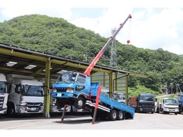 三菱ふそう ファイター 増トン後2軸 4段クレーン付 平ボディ 