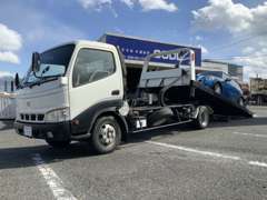 積載車完備.フルフラット3t。大サイズの乗用車まで対応。