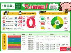 最長5年間まで延長保証がありますので安心です☆全国対応365日24時間のロードサービス付きで遠方の方もご契約頂けます