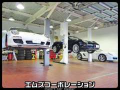 運輸局認証工場完備。輸入車専門整備士常駐。車検整備、アフターケアもご安心ください。