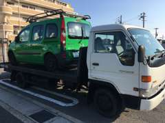 積載車完備。納車、引き取りの他、急なトラブルにも対応致します