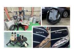 私たちの大切な道具たちです　　　　　　この道具たちと、お客様のお車をきれいにしています。道具たちには日々感謝です