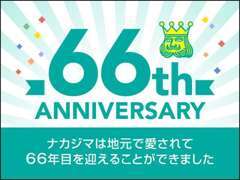 お客様のお陰でナカジマは66周年を迎えることができました。いつもご愛顧いただき誠にありがとうございます。