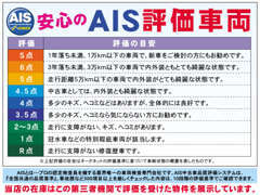 より安心をお届けするため、AISの査定評価書が付いています。