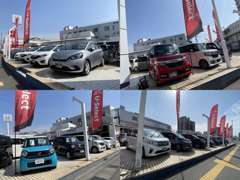 日差しが注ぐキレイな店内♪常時70台の在庫から、ご納得頂くまでお車選びが出来ます！！
