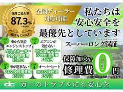 【全国対応最大3年保証】全国各地からでも安心してお車選びが出来る様に全車無料保証付き。最長3年間保証もご用意しています。