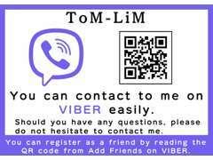 You can contact to me on VIBER easily from this QR. I look forward to receiving your inquiries.