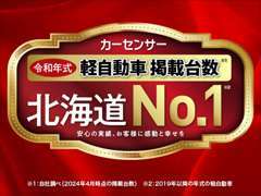 カーセンサーに掲載している令和式軽自動車台数が道内No.1です(弊社調べ)。充実の在庫からお気に入りの1台が選べます♪