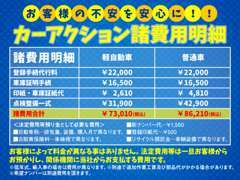 当社の諸費用(課税分)の掲載表です！！安心してお車をご購入頂けるよう努めています♪低年式車や輸入車もお気軽にご相談下さい！