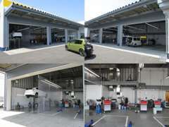 県内屈指の設備の認証工場！リフトは6台同時に作業可能！車検・点検・修理・リペア・塗装すべてお任せ下さい！！