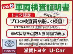 安心の「車両検査証明書」付きで車の状態がしっかりわかります！