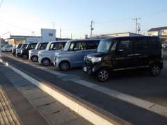 約20～30台ほどの中古車を、常時展示しております。