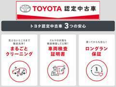 選ぶなら、トヨタの3つの安心 ！TOYOTA認定中古車！　購入後もお客様をガッチリサポートいたします！