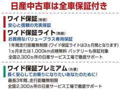 全車、無料保証付き！長い安心をご希望の方には延長保証（有償)もご用意しております。詳しくはスタッフまで♪