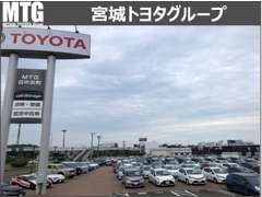 広い展示場があります。もちろん試乗車もございます！　駐車場も広いので大きいお車でも楽々駐車できます