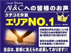 おかげさまでエリアトップのクチコミ件数を頂いております！この声がこれからもずっと続くよう努力いたします！