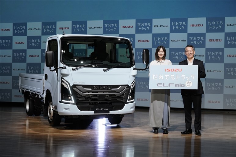 【本田翼も乗った！】AT普通免許で乗れるいすゞ「エルフミオ」発表。ドライバー不足解消や趣味にも使えそう