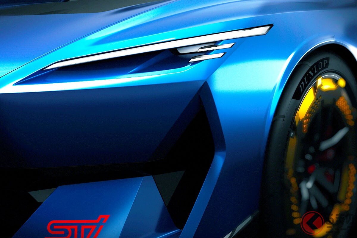 スバル「高性能スポーツモデル」発表へ！ ド迫力「パフォーマンスE STIコンセプト」まもなく世界初公開！ めちゃ「斬新デザイン」は“JMS2025”で正式発表！