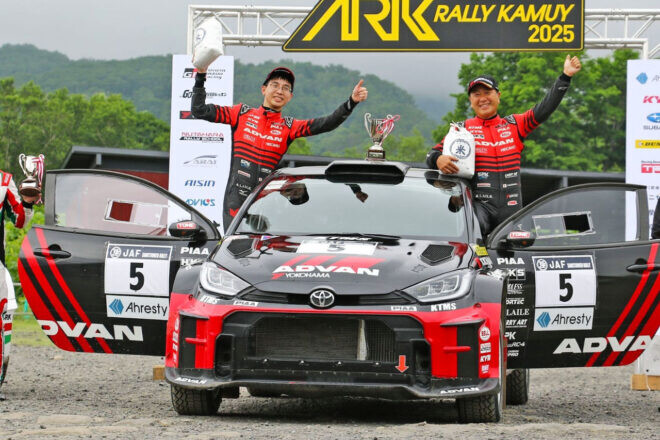 最高峰で5年ぶり、GRヤリスでは初。奴田原文雄が波乱のラリーカムイで優勝飾る／JRC第5戦