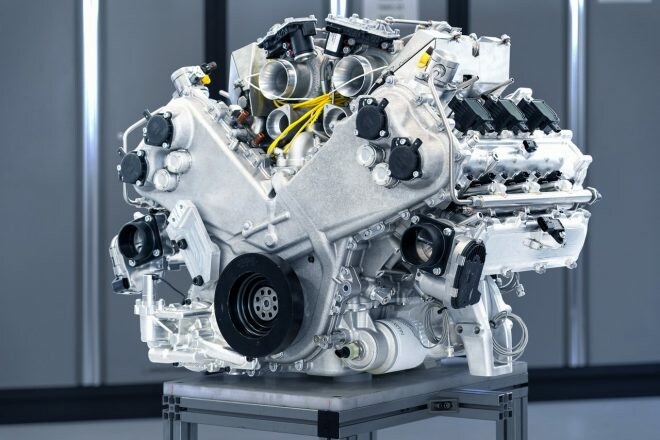 アストンマーティン、自社設計のV6ターボエンジン『TM01』を初公開。ヴァルハラから採用へ