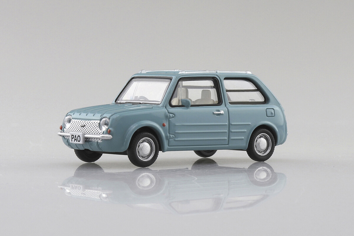 懐かしの日産「パオ」がアオシマの「1/64パイクカーコレクション」に仲間入り！