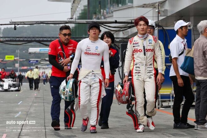 牧野、ウエットパッチの残る路面でポールポジション「まとめるなら1周目。想定通りでした」【第10戦富士予選会見】