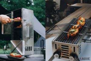 焚き火台とBBQコンロを一台に!? Makuakeにて販売開始30分で目標金額を達成した“縦横両用”で使える新型グリル「ケイブ」の実力とは