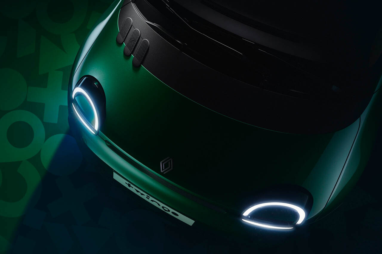 【速報】新型ルノー「トゥインゴEV」のティザー画像公開！ 初代の魂を受け継ぐ、遊び心あるデザインが明らかに