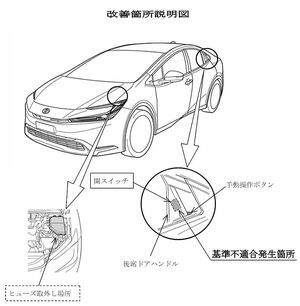 トヨタ、プリウスをリコール　後席ドアの電気式スイッチに不具合