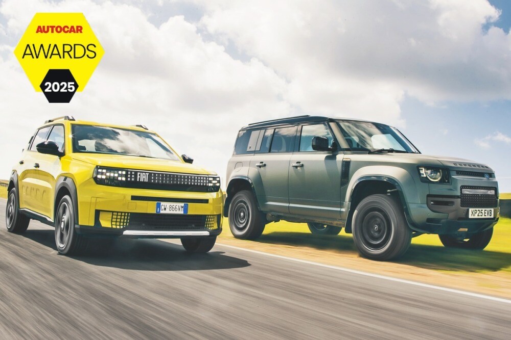 コスパ優等生　グランデ・パンダ：ベスト・コンパクト賞　濃密個性　ディフェンダー・オクタ：ベスト4ｘ4賞　AUTOCARアワード2025