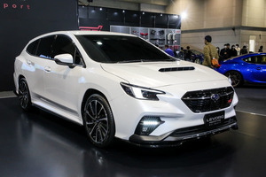 スポーティなエアロを纏った次期レヴォーグSTI Sport！実戦で培ったノウハウを投入【大阪オートメッセ2020】