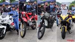 自衛隊、消防、首都高、警察から「はたらくバイク」が大集合！ タレントの平嶋夏海さんが「1日キャンペーン隊長」に就任