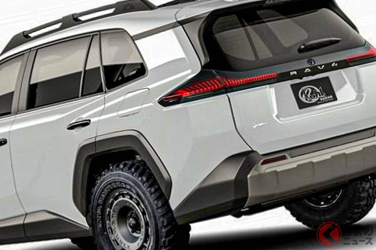 超タフな新型「RAV4」公開！ シャコ上げ＆オフロードタイヤ採用で超カッコイイ！ 迫力仕様の「ADVENTURE」作製でKUHLのカスタムパーツ開発も決定