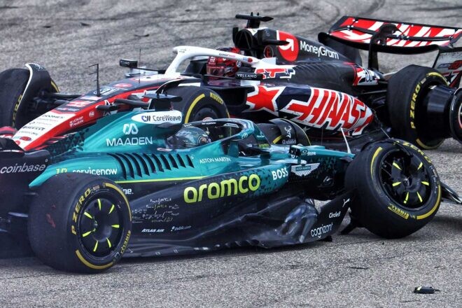 ストロールに5グリッド降格ペナルティ。ブレーキングポイントを見誤りオコンと接触／F1第19戦スプリント