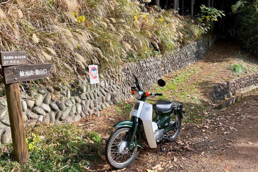 緑泥石片岩の石積みが残る「青山城跡」　バイクで往く城跡巡り