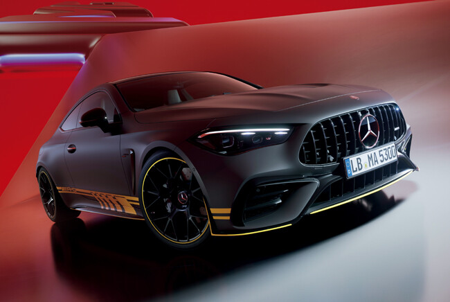 イエローのアクセントやAMGナイトパッケージなどを装備して精悍さを強調したメルセデスAMG CLE53 4MATIC＋クーペの特別仕様車「マヌファクトゥーア エディション」が日本上陸
