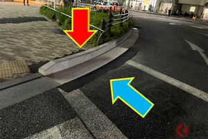 チャリ横断帯進んだら「まさかの一回転」なぜ？ 京都市が意外な場所に「縁石」設置… 危険視されずに設置された理由を市担当者に直撃