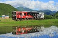 スズキと若桜鉄道のコラボ車両「隼ラッピング列車」 京都鉄道博物館に展示