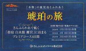 フェリーさんふらわあで航く鹿児島「琥珀の旅」発売／観光＆スイートルームを楽しむ3泊4日