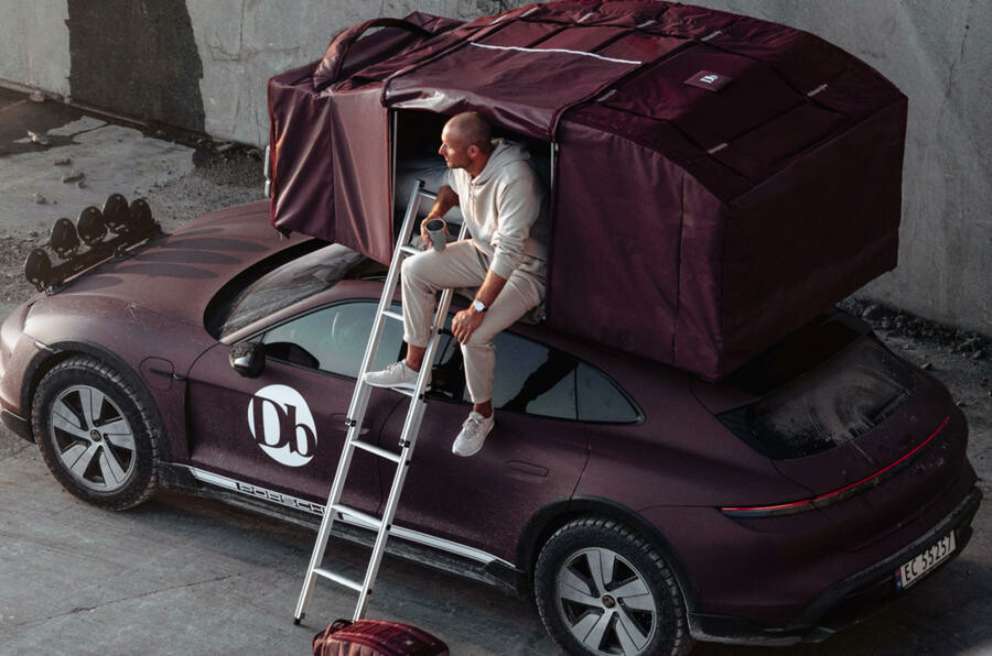 ポルシェ・タイカンに「ルーフテント」装着　専用キット公開　キャンピングカー仕様に