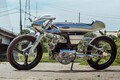 美しすぎる原付カスタム!! 半世紀以上前に登場したスズキの単気筒コミューター「A100」がLツインに!? インドネシアで誕生したスペーシーなカフェレーサーとは？