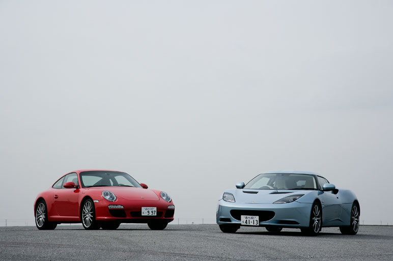 ロータスエヴォーラ試乗 ポルシェ911と勝負！