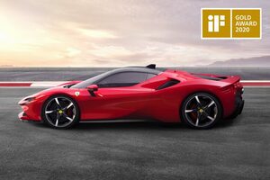 フェラーリのスーパーPHEV『SF90ストラダーレ』が世界三大デザイン賞のひとつで金賞獲得