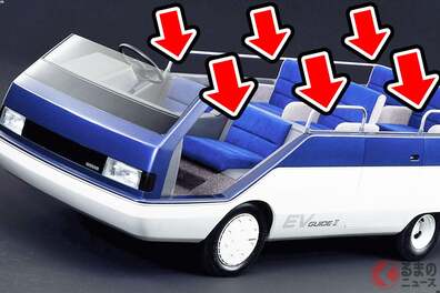 日産「“3列6人乗り”ミニバン・オープンカー」が斬新すぎ！ めちゃ楽しそうな“開放的ワンボックス”に「これ本当に欲しい…！」の声も！ 環境にも優しい“超静音”モデル「EVガイド-II」がスゴかった！
